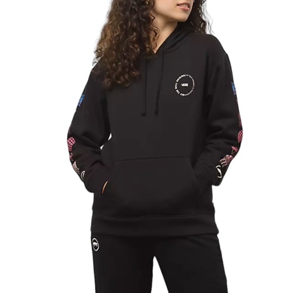 VANS Women's Circular Flying V Bf Black Hoodie Size VN0A5LIKBLK - Picture 3 of 5